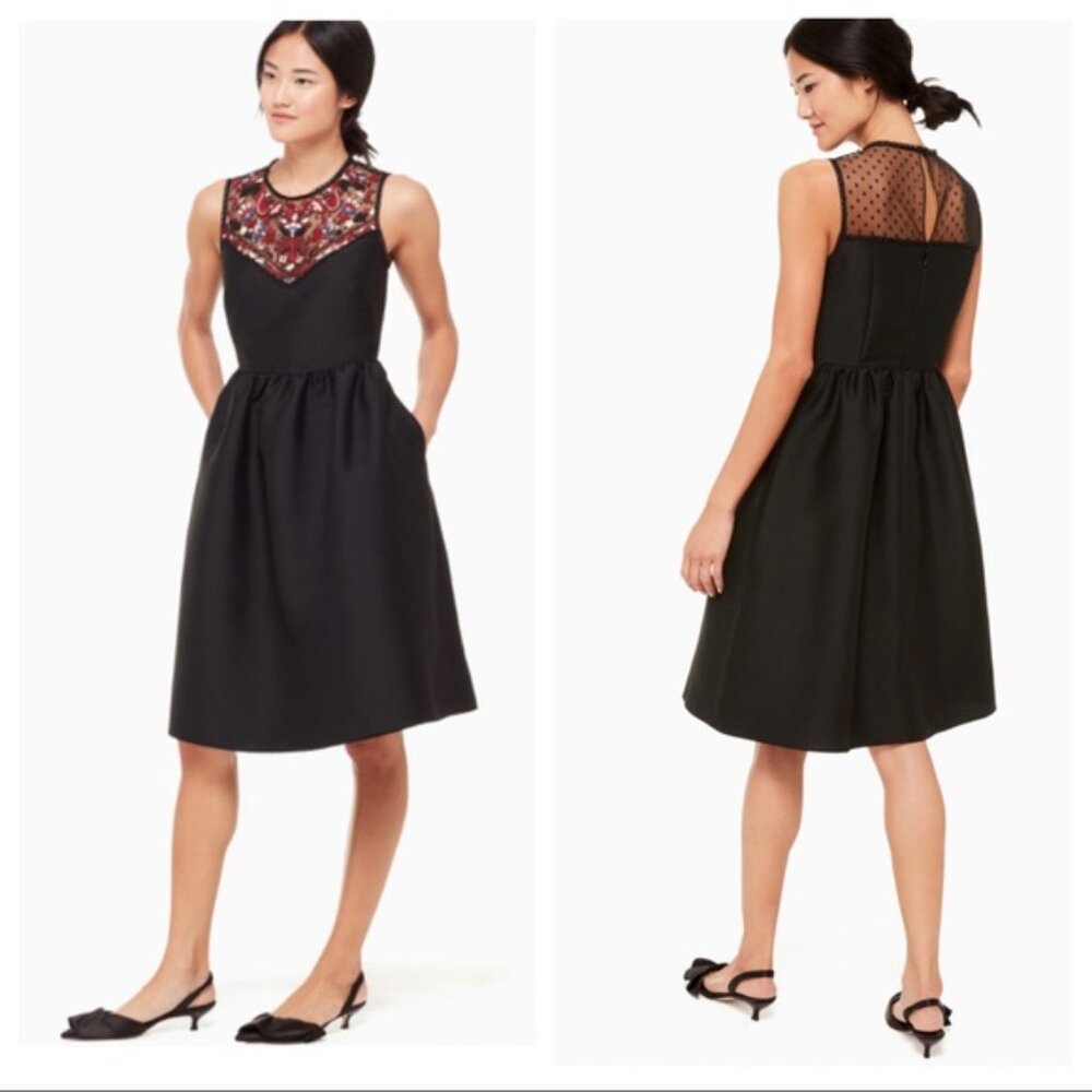 Kate Spade embroidered mikado dress - Picture 4 of 8